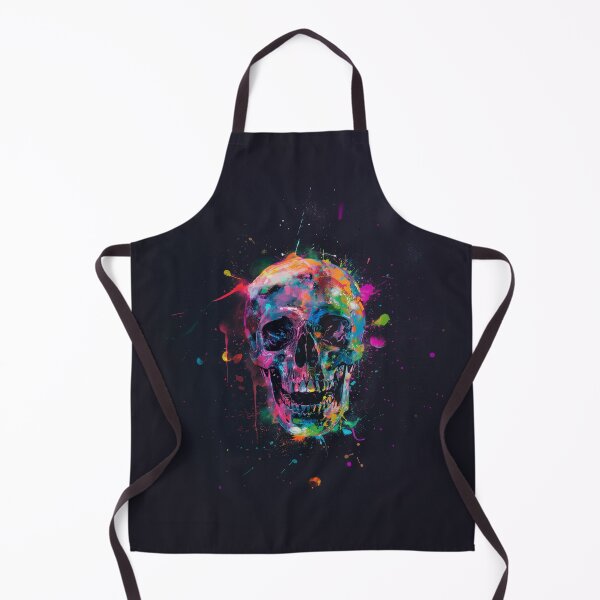 Item preview, Vibrant Neon Skull Art Colorful Splatter Skull Painting designed and sold by my-moody-place.