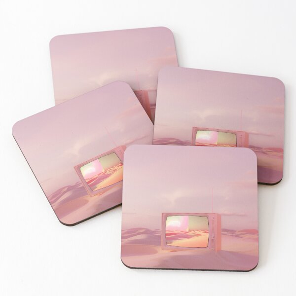 Item preview, Surreal Desert TV Art Pink Dreamlike Landscape Painting designed and sold by my-moody-place.