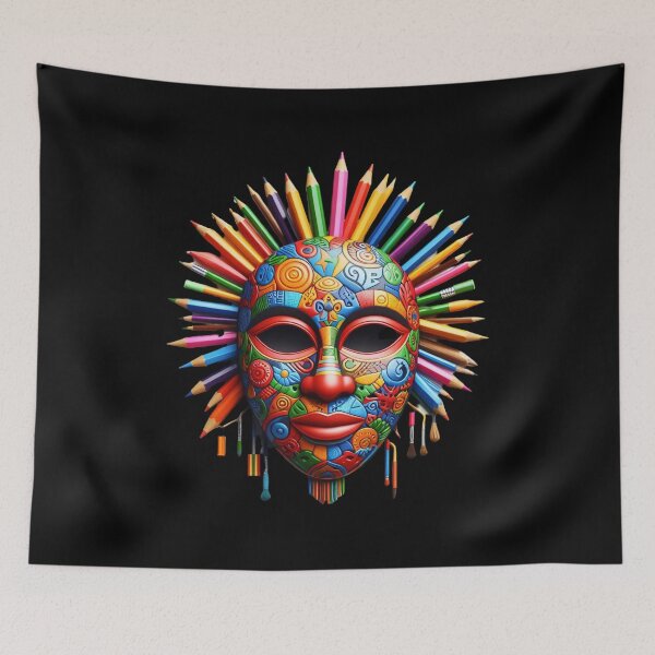 Item preview, Colorful Pencil Mask designed and sold by Bliss Find And Design.