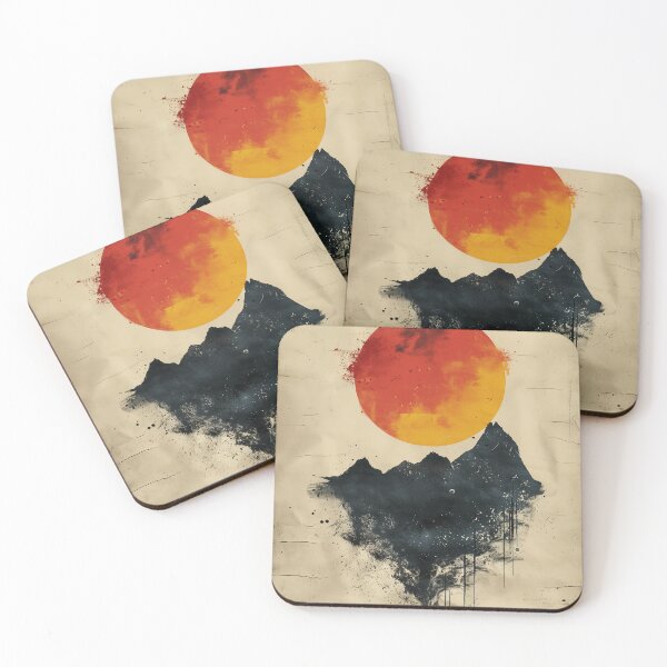 Item preview, retro groovy mountains sun surrealism designed and sold by aikdreams.
