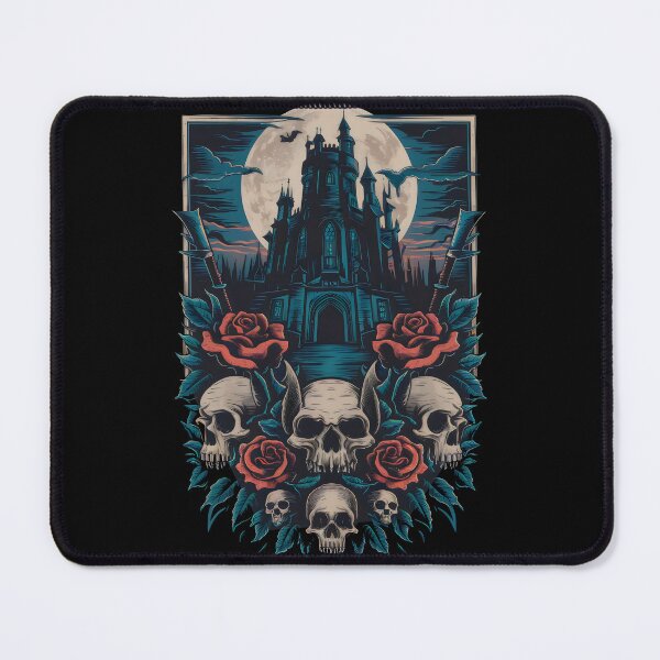 Item preview, Haunted Gothic Castle Blood Rose and Skulls designed and sold by REAL IRISH GIFTS.