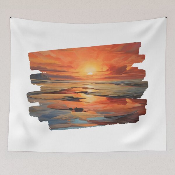 Item preview, Vibrant Abstract Ocean Sunset Vorticism 2 designed and sold by Jason123za.