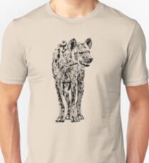 Spotted Hyena in Graphic Black and White Unisex T-Shirt