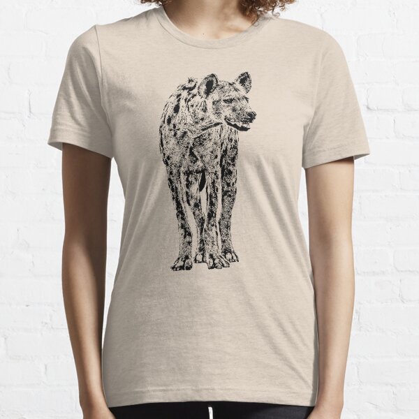 Spotted Hyena in Graphic Black and White Essential T-Shirt