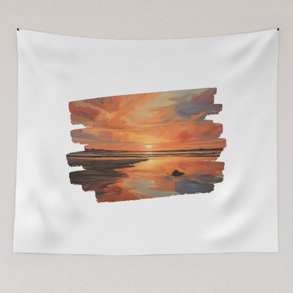 Item preview, Vibrant Abstract Ocean Sunset Vorticism 3 designed and sold by Jason123za.