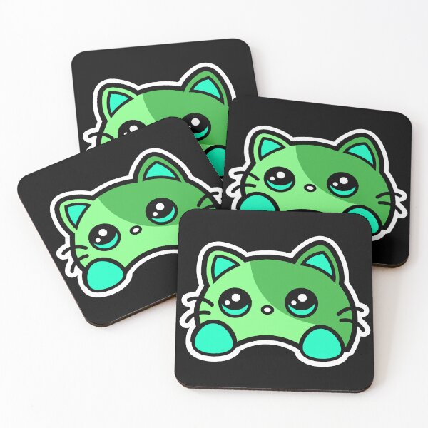 Item preview, Green Cat illustration designed and sold by Meemaart.