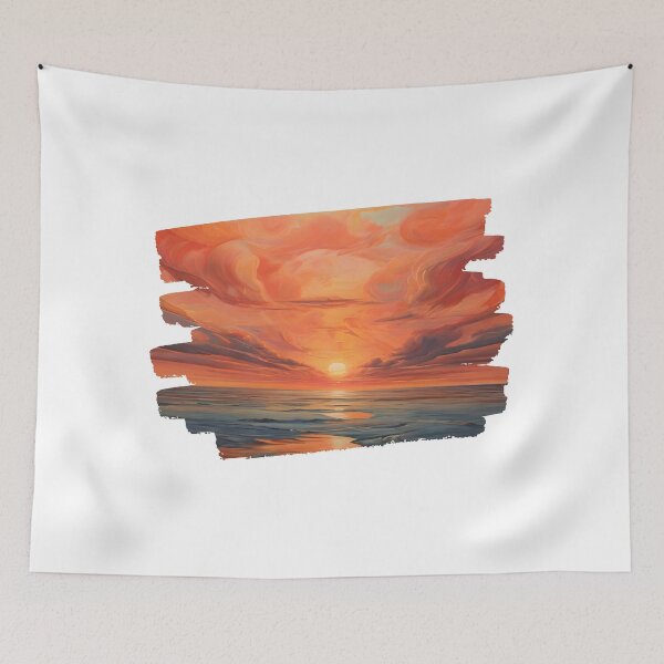 Item preview, Vibrant Abstract Ocean Sunset Vorticism 4 designed and sold by Jason123za.