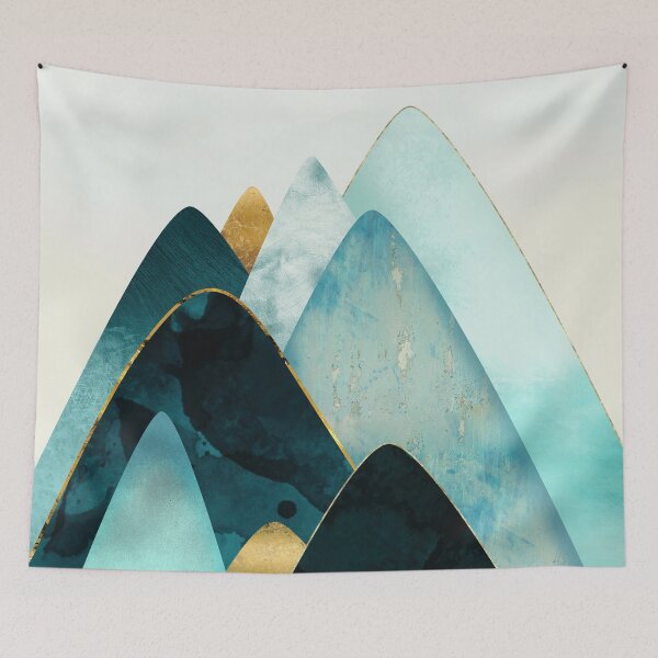 Item preview, Gold and Blue Hills designed and sold by spacefrogdesign.