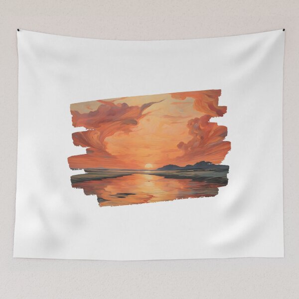 Item preview, Vibrant Abstract Ocean Sunset Vorticism 5 designed and sold by Jason123za.