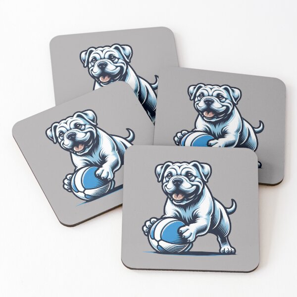 Item preview, White American Bulldog Playing With A Ball designed and sold by MGRcompany.