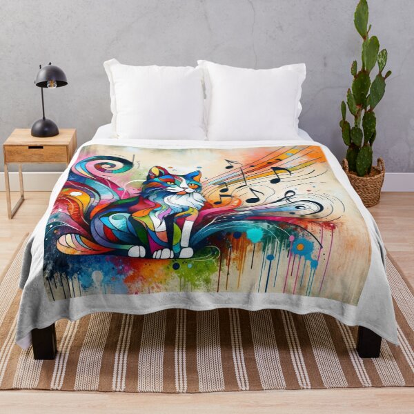 Item preview, Musical Abstract Cat Art designed and sold by BubandAika.