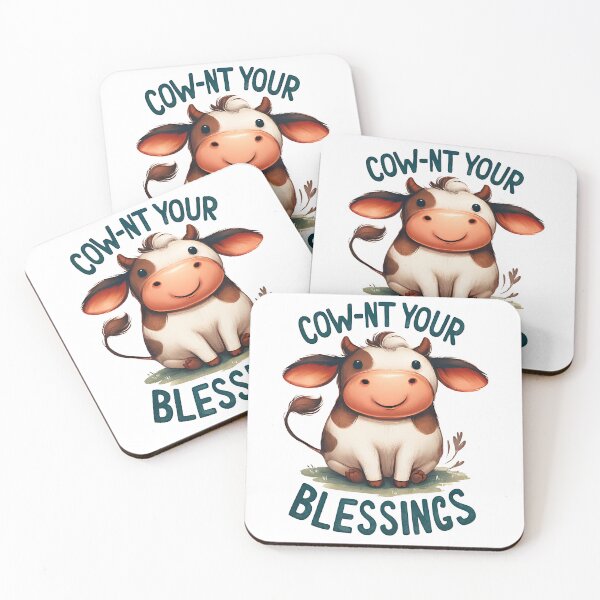 Item preview, Cow-nt your blessings - Funny Animal Quote designed and sold by Kidzz.