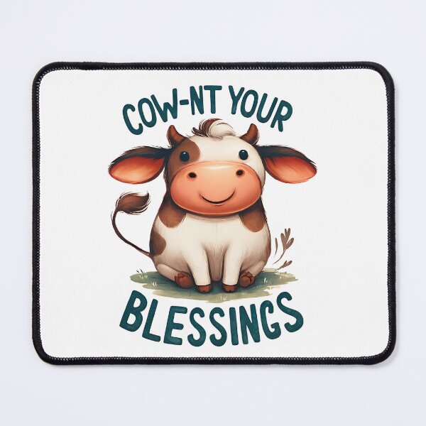Item preview, Cow-nt your blessings - Funny Animal Quote designed and sold by Kidzz.