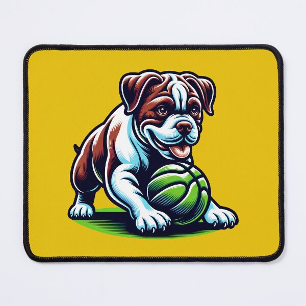 Item preview, White And Brown American Bulldog Playing With A Ball designed and sold by MGRcompany.