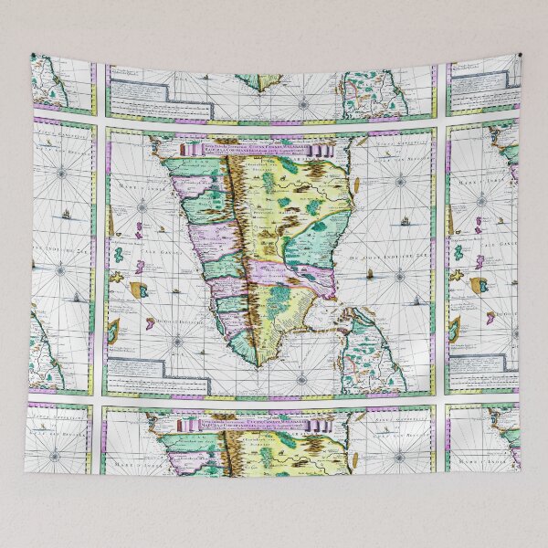 Item preview, Map South India & Sri Lanka Ceylon 1720 Dutch Latin designed and sold by RocketshipRetro.