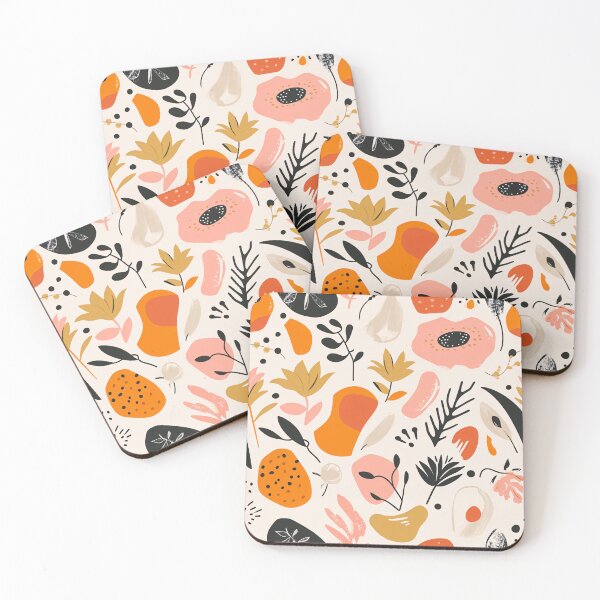 Item preview, Whimsical Pastel Floral Abstract Tile Pattern designed and sold by amortka.