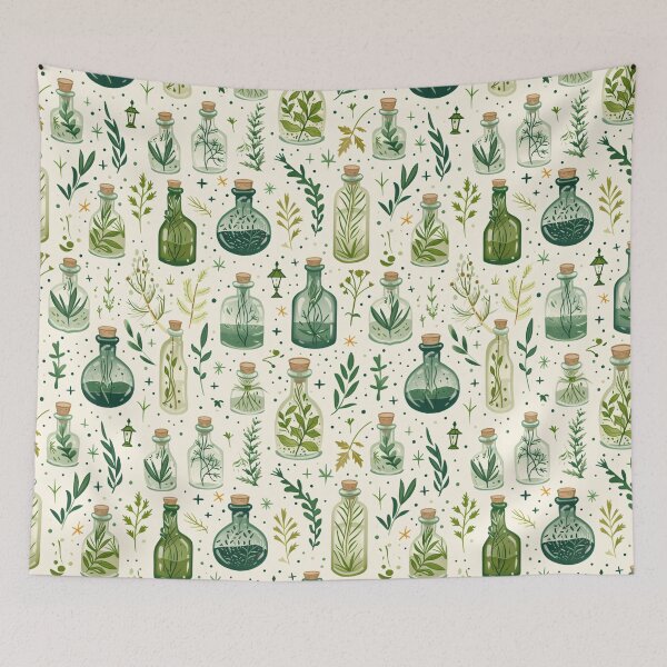 Item preview, Magical Potions Pattern - Green & White Theme designed and sold by amortka.