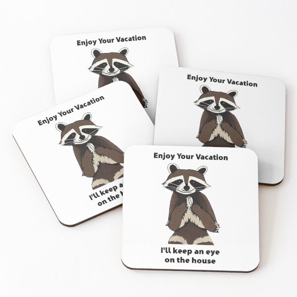 Item preview, Enjoy Your Vacation Mischievous Raccoon designed and sold by Esskay Designs.
