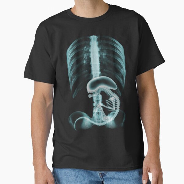 Alien radiography v2, Alien X-ray v2, blue Classic T-Shirt
