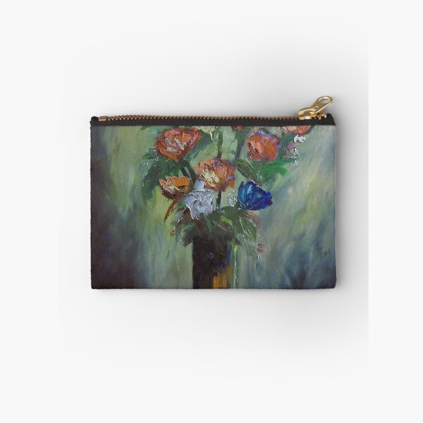 Item preview, still life painting of flowers with vase and stand oil on canvas designed and sold by RUIPSFINEARTS.