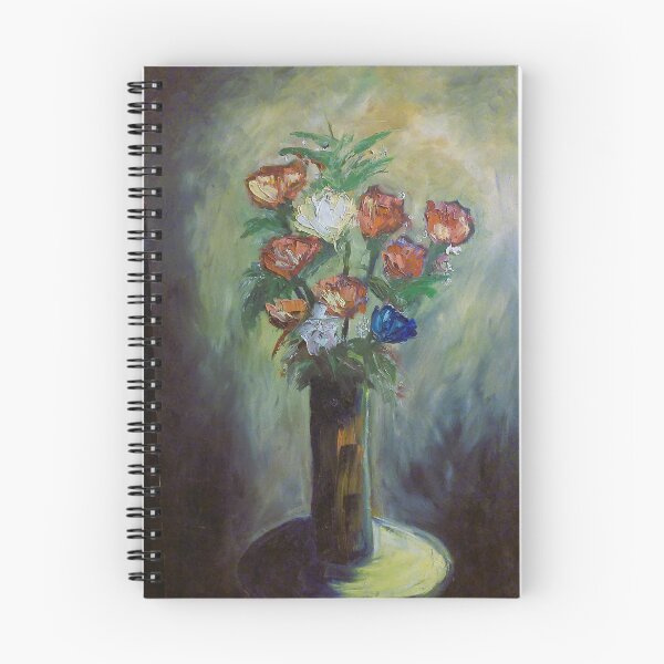 Item preview, still life painting of flowers with vase and stand oil on canvas designed and sold by RUIPSFINEARTS.
