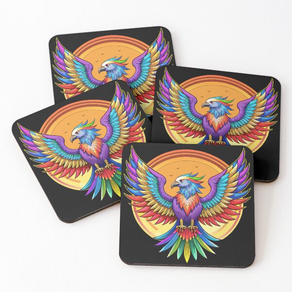 Item preview, Soaring Radiance,illustration of colorful eagle designed and sold by AgarutanPrint.