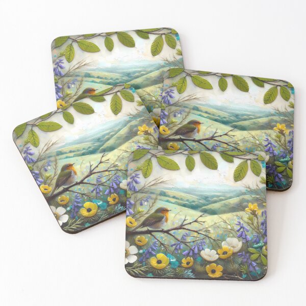 Item preview, Peaceful Spring Meadow with Bird designed and sold by Vitalka-uk.