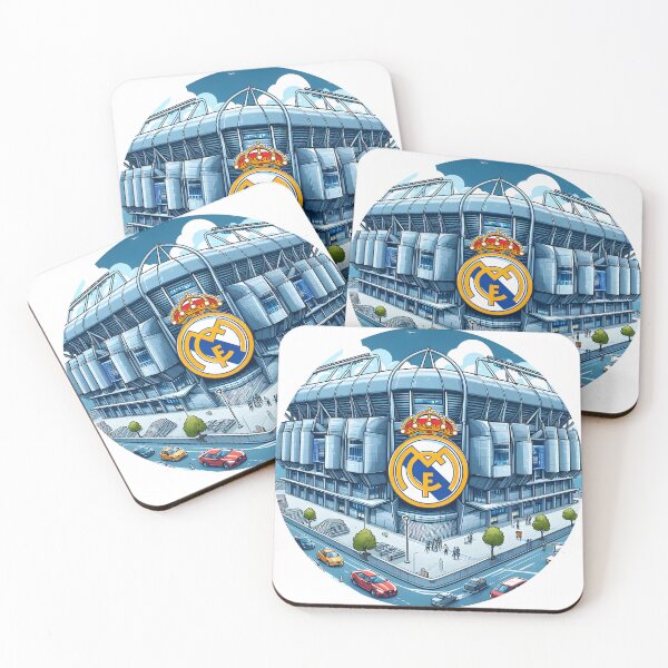 Item preview, Real Madrid team shield with stadium behind designed and sold by rebujito.