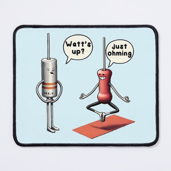 Item preview, Electric Humor: Watt's Up and Just Ohming Yoga Pun. Funny electrician gift. designed and sold by Unitepeople.
