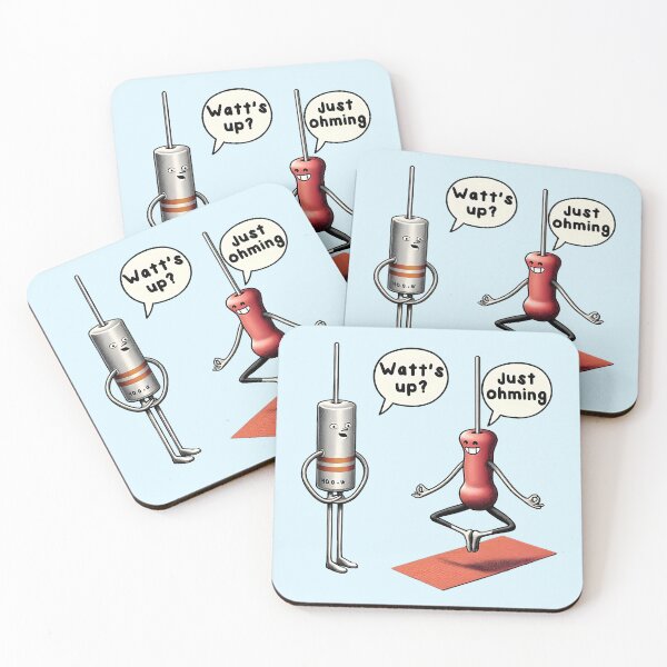 Item preview, Electric Humor: Watt's Up and Just Ohming Yoga Pun. Funny electrician gift. designed and sold by Unitepeople.
