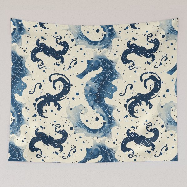 Item preview, Seahorse Whimsical Stippling Pattern designed and sold by amortka.