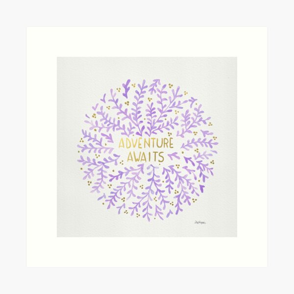 Item preview, Adventure Awaits - Lavender & Gold designed and sold by Laura Vitali.