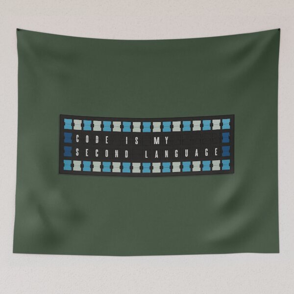 Item preview, "Code Is My Second Language" flipboard typography designed and sold by trepiu.