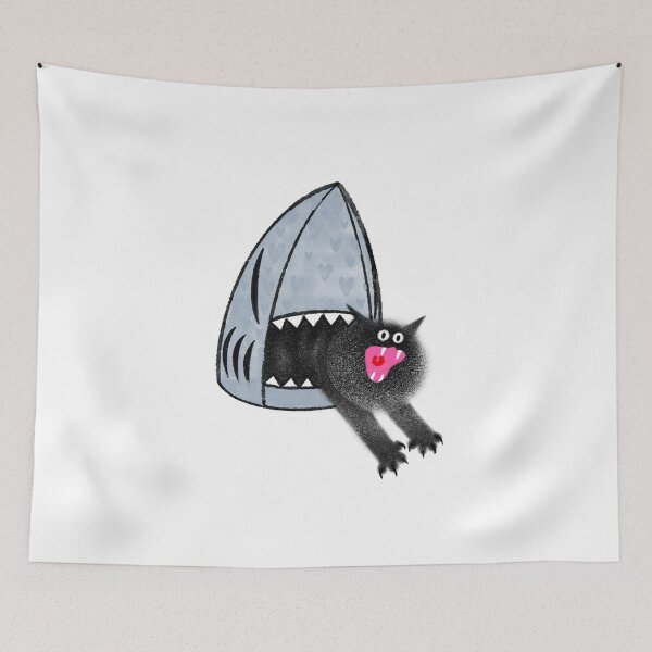 Item preview, cat, funny cat, shark, cat in a cat house, cool cat designed and sold by noico.