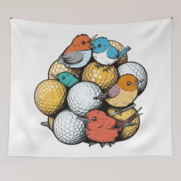 Item preview, Group of birdies on golf balls designed and sold by VectorVisionary.