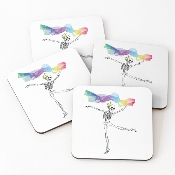 Item preview, Dancing skeleton with Rainbow Scarf, stickers and tuff designed and sold by Smallfish1274.