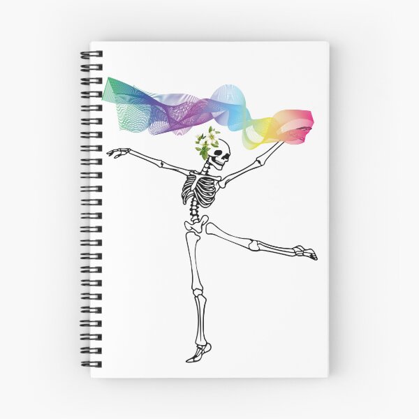 Item preview, Dancing skeleton with Rainbow Scarf, stickers and tuff designed and sold by Smallfish1274.