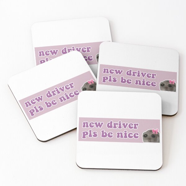 Item preview, New driver pls be nice sad hamster bumper designed and sold by BUMPER-STICKERS.