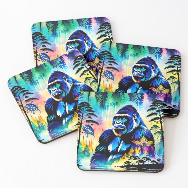 Item preview, Colourful Watercolour Gorilla, Ai Generated Art  designed and sold by ACC .