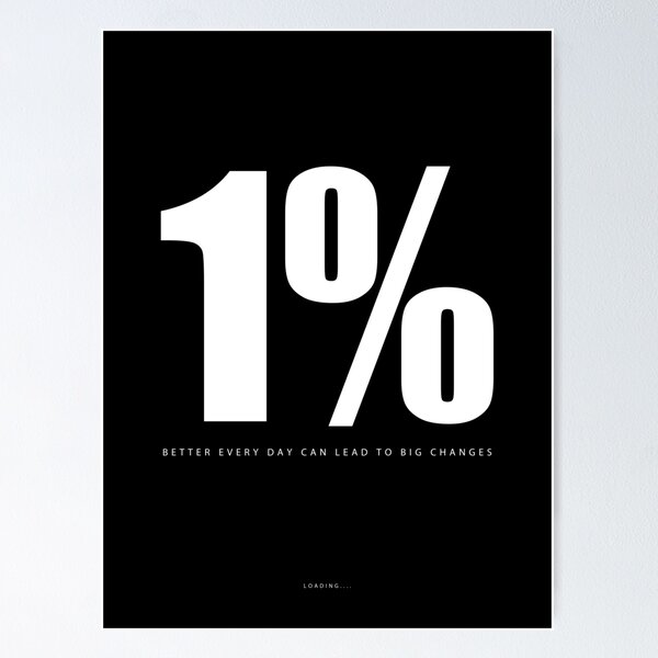 Item preview,  1% Better Every Day Motivational Art designed and sold by SuccessHunters.