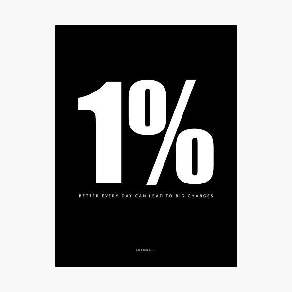 Item preview,  1% Better Every Day Motivational Art designed and sold by SuccessHunters.