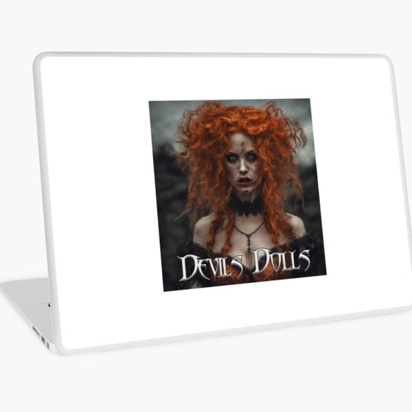 Devils Dolls - Orange hair vampire babe Laptop Skin