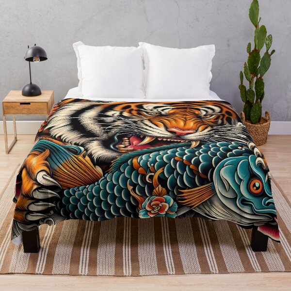 Item preview, Fierce Tiger Grasping a Koi Fish designed and sold by Vitalka-uk.