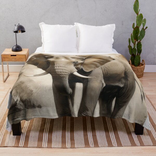 Item preview, Watercolor sepia elephant art. Combination of traditional ukiyo-e and conceptual art. Truly unique and captivating work of art. designed and sold by Andrey-Myagkov.