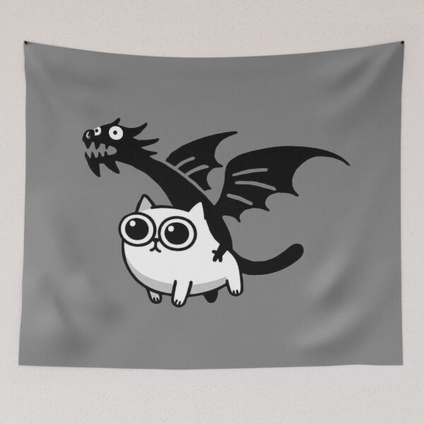 Item preview, Cat with Dragon designed and sold by VerveVerseBoo.