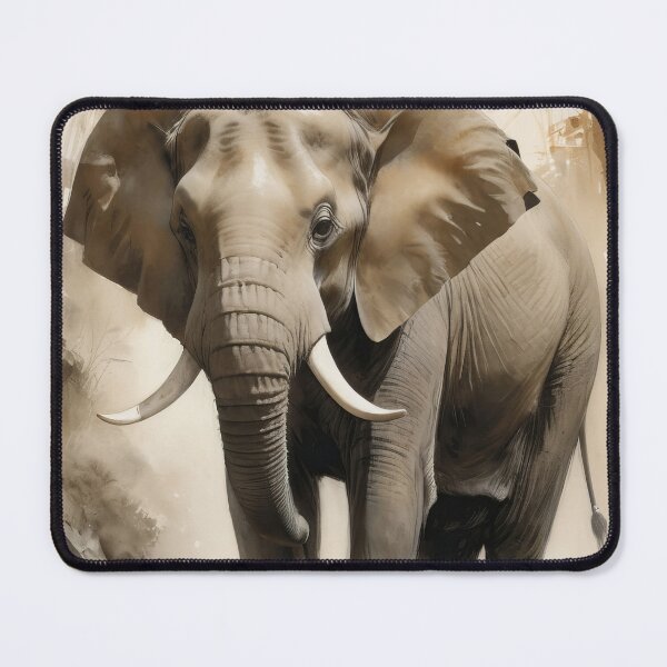 Item preview, Watercolor sepia elephant art. Combination of traditional ukiyo-e and conceptual art. Truly unique and captivating work of art. designed and sold by Andrey-Myagkov.