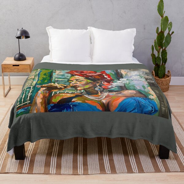 Item preview, Vibrant Cuban Charm - Joyful Woman Embracing Tradition with a Classic Cigar designed and sold by OlfactoART Studio.