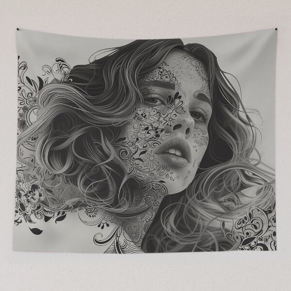 Item preview,  Maya Hawke Floral Transcendence: Surreal Feminine Portrait Art designed and sold by Mystikos Art.