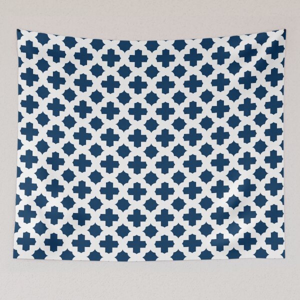 Item preview, Stars & Crosses Quatrefoil Pattern: Navy Blue designed and sold by Jared Davies.