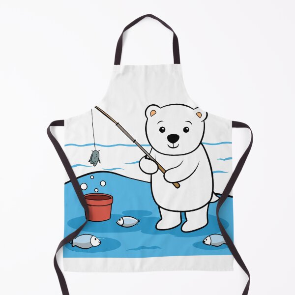 Item preview, Fluffy Polar Bear Cub Fishing in an Icy River designed and sold by omerfdln34.